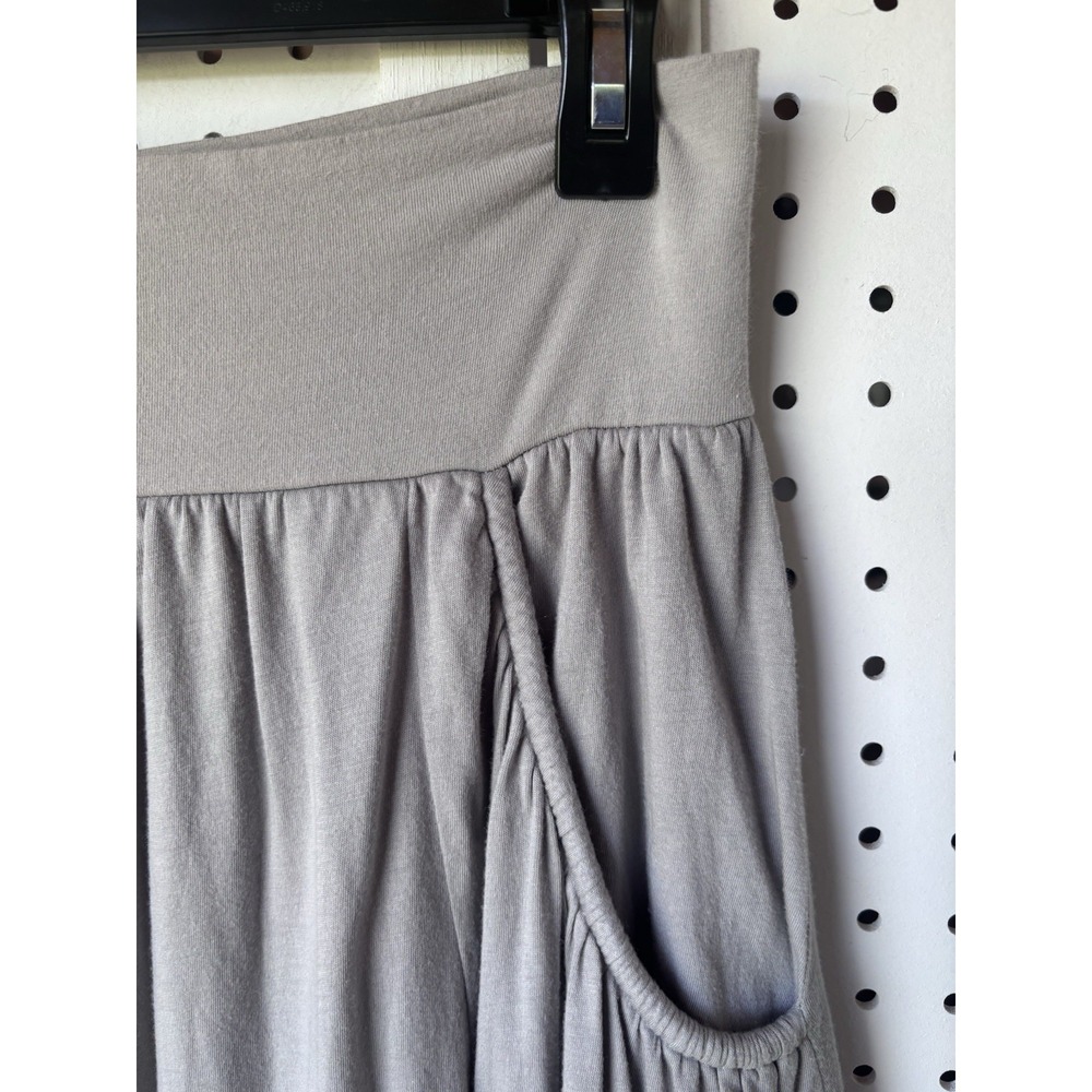 Garnet Hill Favorite Maxi Skirt Cotton Modal Pocket Gray Womens PM - Picture 2 of 7